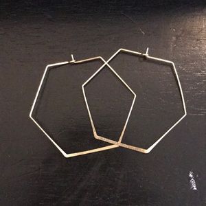 Gold Hexagon Earrings